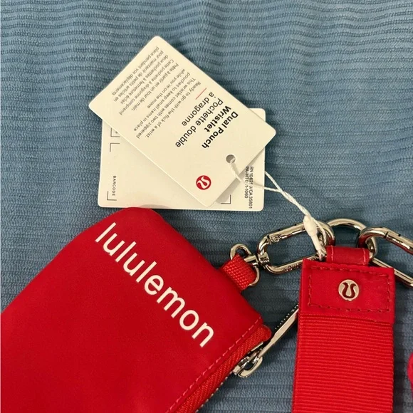 lululemon Red Zip Pouch and Keychain Strap Set - Picture 2 of 7